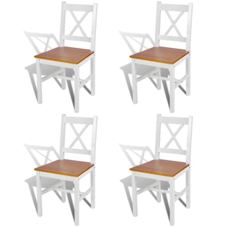 Dining chairs 4 units white pine wood by vidaXL, dining chairs - Ref: Foro24-241513, Price: 206,08 €, Discount: %