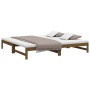 Sofá cama extraíble madera maciza de pino marrón 2x(100x200) cm de vidaXL, Camas y somieres - Ref: Foro24-823402, Precio: 150...