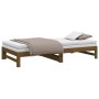 Sofá cama extraíble madera maciza de pino marrón 2x(100x200) cm de vidaXL, Camas y somieres - Ref: Foro24-823402, Precio: 150...