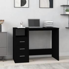 Black plywood drawer desk 102x50x76 cm by vidaXL, Desks - Ref: Foro24-823033, Price: 97,63 €, Discount: %