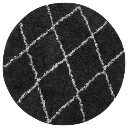 Cream and anthracite gray long pile rug φ120 cm by vidaXL, Rugs - Ref: Foro24-342163, Price: 39,00 €, Discount: %