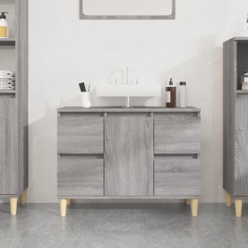 Sonoma gray plywood sink cabinet 80x33x60 cm by vidaXL, bathroom vanities - Ref: Foro24-821274, Price: 97,99 €, Discount: %