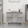 Sonoma gray plywood sink cabinet 80x33x60 cm by vidaXL, bathroom vanities - Ref: Foro24-821274, Price: 95,70 €, Discount: %