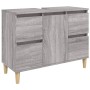 Sonoma grauer Sperrholz-Waschbeckenschrank 80x33x60 cm von vidaXL, Badezimmerwaschtische - Ref: Foro24-821274, Preis: 95,70 €...