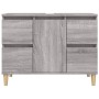 Sonoma gray plywood sink cabinet 80x33x60 cm by vidaXL, bathroom vanities - Ref: Foro24-821274, Price: 95,70 €, Discount: %