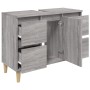 Sonoma grauer Sperrholz-Waschbeckenschrank 80x33x60 cm von vidaXL, Badezimmerwaschtische - Ref: Foro24-821274, Preis: 95,70 €...