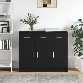 Engineered wood black sideboard 91x28x75 cm by vidaXL, Sideboards - Ref: Foro24-823009, Price: 119,17 €, Discount: %