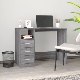 Sonoma gray plywood desk with drawers 102x50x76 cm by vidaXL, Desks - Ref: Foro24-823038, Price: 98,41 €, Discount: %