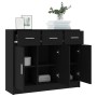 Aparador de madera de ingeniería negro 91x28x75 cm de vidaXL, Aparadores - Ref: Foro24-823009, Precio: 123,78 €, Descuento: %