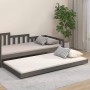 Estructura de cama madera maciza de pino gris 90x200 cm de vidaXL, Camas y somieres - Ref: Foro24-823496, Precio: 92,99 €, De...