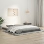 Solid gray pine wood bed frame 150x200 cm by vidaXL, Beds and slatted bases - Ref: Foro24-823441, Price: 126,84 €, Discount: %