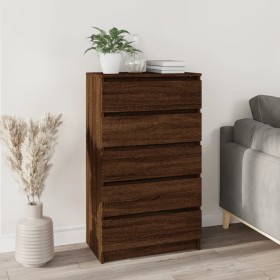 Brown oak plywood wooden dresser 60x36x103 cm by vidaXL, Drawers - Ref: Foro24-823023, Price: 123,25 €, Discount: %