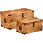 Storage Chest Set 2 Pcs Rough Mango Wood by vidaXL, Storage trunks - Ref: Foro24-241634, Price: 229,45 €, Discount: %