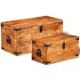 Storage Chest Set 2 Pcs Rough Mango Wood by vidaXL, Storage trunks - Ref: Foro24-241634, Price: 229,45 €, Discount: %