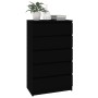 Black plywood chest of drawers 60x36x103 cm by vidaXL, Drawers - Ref: Foro24-823017, Price: 100,44 €, Discount: %