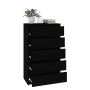 Black plywood chest of drawers 60x36x103 cm by vidaXL, Drawers - Ref: Foro24-823017, Price: 100,44 €, Discount: %