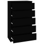 Black plywood chest of drawers 60x36x103 cm by vidaXL, Drawers - Ref: Foro24-823017, Price: 100,44 €, Discount: %