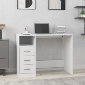 White plywood desk with drawers 102x50x76 cm by vidaXL, Desks - Ref: Foro24-823032, Price: 132,65 €, Discount: %