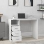 White plywood desk with drawers 102x50x76 cm by vidaXL, Desks - Ref: Foro24-823032, Price: 128,62 €, Discount: %