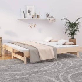 Removable sofa bed solid pine wood 2x(90x190) cm by vidaXL, Beds and slatted bases - Ref: Foro24-823389, Price: 149,92 €, Dis...