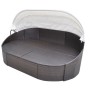 Tumbona con dosel de ratán sintético marrón de vidaXL, Camas para exteriores - Ref: Foro24-41831, Precio: 455,00 €, Descuento: %