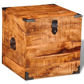 Rough Mango Wood Cubic Storage Chest by vidaXL, Storage trunks - Ref: Foro24-241636, Price: 126,08 €, Discount: %