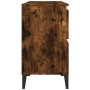 Armario de lavabo madera contrachapada roble ahumado 80x33x60cm de vidaXL, Tocadores de baño - Ref: Foro24-821281, Precio: 92...