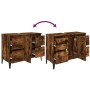 Waschbeckenschrank aus geräuchertem Eichensperrholz, 80 x 33 x 60 cm von vidaXL, Badezimmerwaschtische - Ref: Foro24-821281, ...