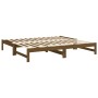 Sofá cama extraíble madera maciza pino marrón miel 2x(75x190)cm de vidaXL, Camas y somieres - Ref: Foro24-823422, Precio: 177...