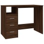 Oak brown plywood desk with drawers 102x50x76 cm by vidaXL, Desks - Ref: Foro24-823039, Price: 89,44 €, Discount: %