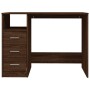 Oak brown plywood desk with drawers 102x50x76 cm by vidaXL, Desks - Ref: Foro24-823039, Price: 89,44 €, Discount: %