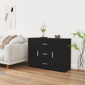 Aparador de madera contrachapada negro 91x29,5x65 cm de vidaXL, Aparadores - Ref: Foro24-823343, Precio: 79,99 €, Descuento: %