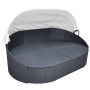 Garden lounger with black synthetic rattan canopy by vidaXL, Outdoor beds - Ref: Foro24-41832, Price: 511,78 €, Discount: %