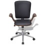 Swivel office chair with curved wood and faux leather by vidaXL, Office chairs - Ref: Foro24-241685, Price: 156,09 €, Discoun...