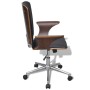 Swivel office chair with curved wood and faux leather by vidaXL, Office chairs - Ref: Foro24-241685, Price: 156,09 €, Discoun...