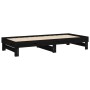 Sofá cama extraíble madera maciza de pino negro 2x(100x200) cm de vidaXL, Camas y somieres - Ref: Foro24-823378, Precio: 193,...