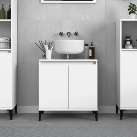 Glossy white plywood sink cabinet 58x33x60cm by vidaXL, bathroom vanities - Ref: Foro24-821262, Price: 62,28 €, Discount: %