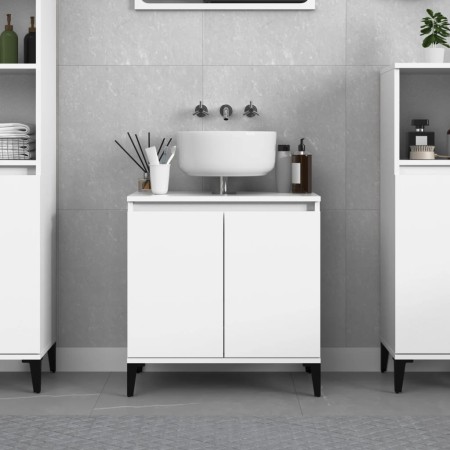 Glossy white plywood sink cabinet 58x33x60cm by vidaXL, bathroom vanities - Ref: Foro24-821262, Price: 62,99 €, Discount: %