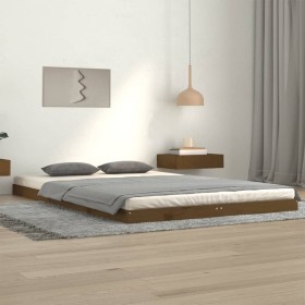 Solid pine wood bed frame honey brown 120x200 cm by vidaXL, Beds and slatted bases - Ref: Foro24-823452, Price: 149,77 €, Dis...