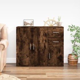 Smoked oak plywood sideboard 91x29.5x75 cm by vidaXL, Sideboards - Ref: Foro24-823274, Price: 76,25 €, Discount: %