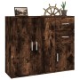 Smoked oak plywood sideboard 91x29.5x75 cm by vidaXL, Sideboards - Ref: Foro24-823274, Price: 73,23 €, Discount: %