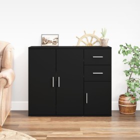 Black plywood sideboard 91x29.5x75 cm by vidaXL, Sideboards - Ref: Foro24-823270, Price: 79,71 €, Discount: %