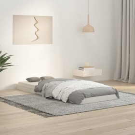 Estructura de cama madera maciza de pino blanco 75x190 cm de vidaXL, Camas y somieres - Ref: Foro24-823485, Precio: 54,99 €, ...