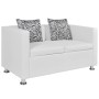 White artificial leather 2-seater sofa by vidaXL, Sofas - Ref: Foro24-242212, Price: 241,14 €, Discount: %