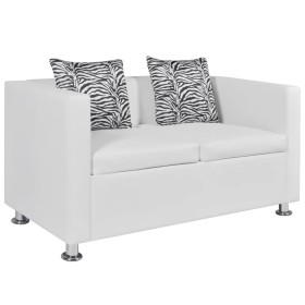 White artificial leather 2-seater sofa by vidaXL, Sofas - Ref: Foro24-242212, Price: 256,25 €, Discount: %