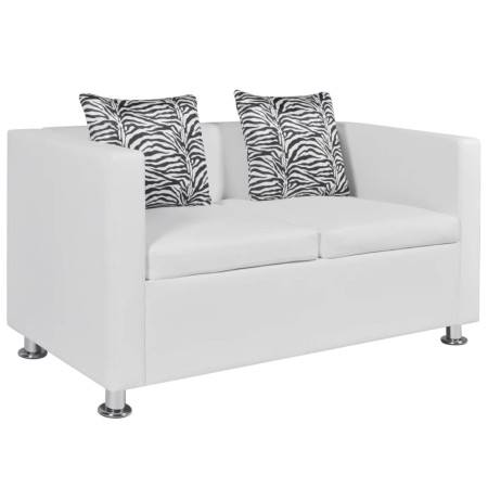 White artificial leather 2-seater sofa by vidaXL, Sofas - Ref: Foro24-242212, Price: 256,25 €, Discount: %