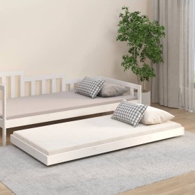 Estructura de cama madera maciza de pino blanco 75x190 cm de vidaXL, Camas y somieres - Ref: Foro24-823510, Precio: 83,30 €, ...