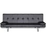 Sofá cama con dos cojines cuero artificial ajustable negro de vidaXL, Sofás - Ref: Foro24-241722, Precio: 193,94 €, Descuento: %