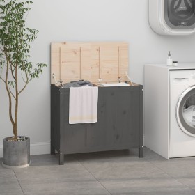 Laundry trunk solid gray pine wood 88.5x44x76 cm by vidaXL, Laundry baskets - Ref: Foro24-823581, Price: 118,99 €, Discount: %