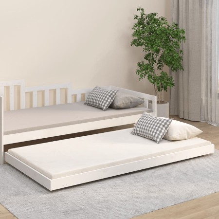 Estructura de cama madera maciza de pino blanco 80x200 cm de vidaXL, Camas y somieres - Ref: Foro24-823500, Precio: 91,09 €, ...